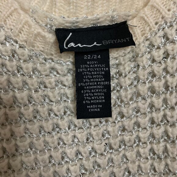 NWOT Lane Bryant Sparkly Crochet Sweater - Picture 4 of 4
